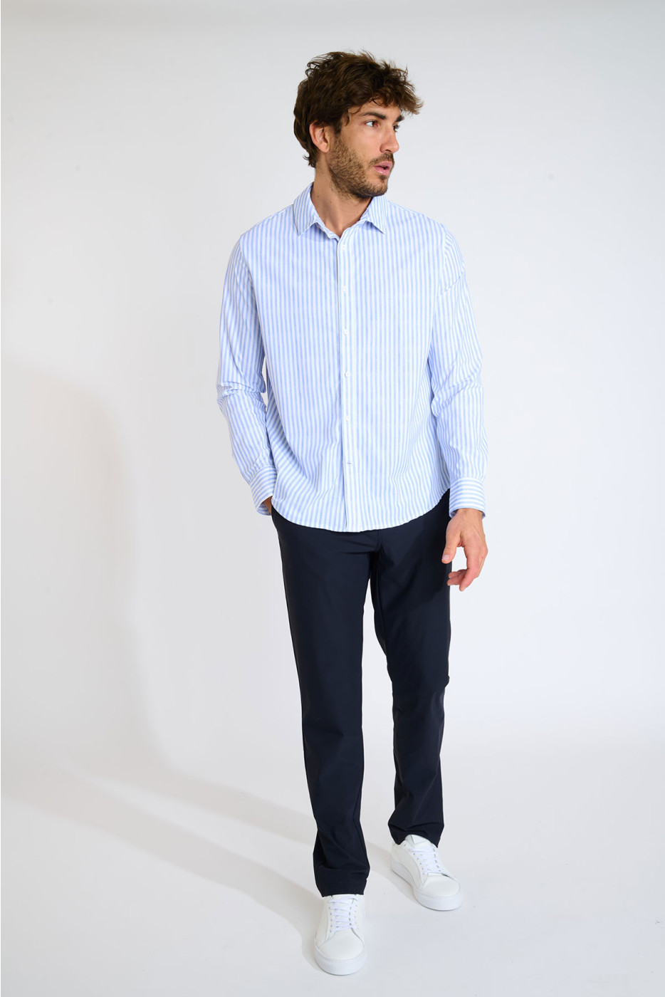 Chemise rayée bleue JEAN MURCIE - 8