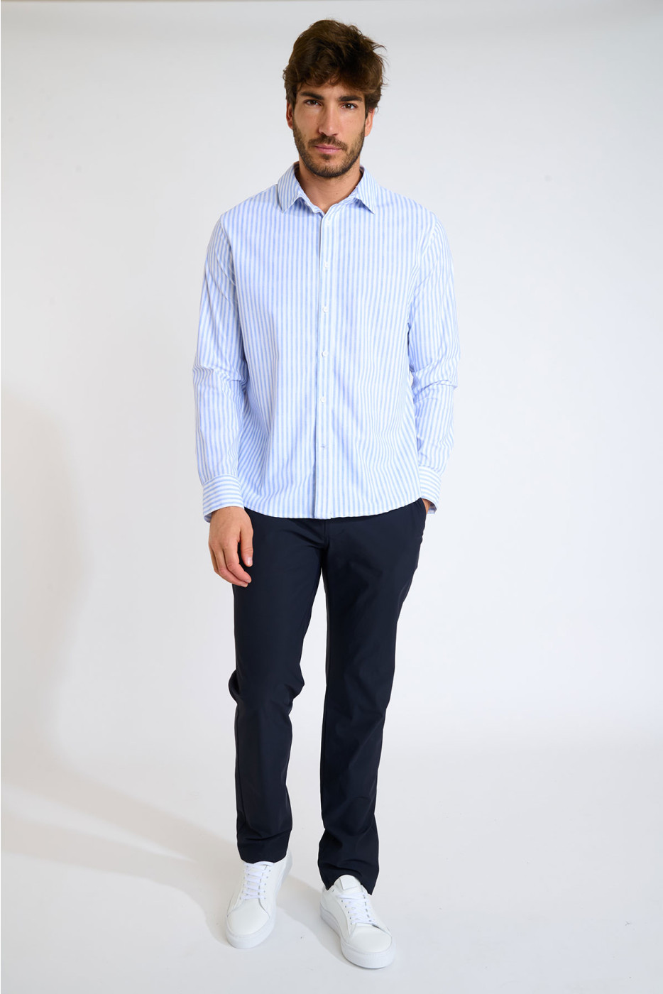 Chemise rayée bleue JEAN MURCIE - 9