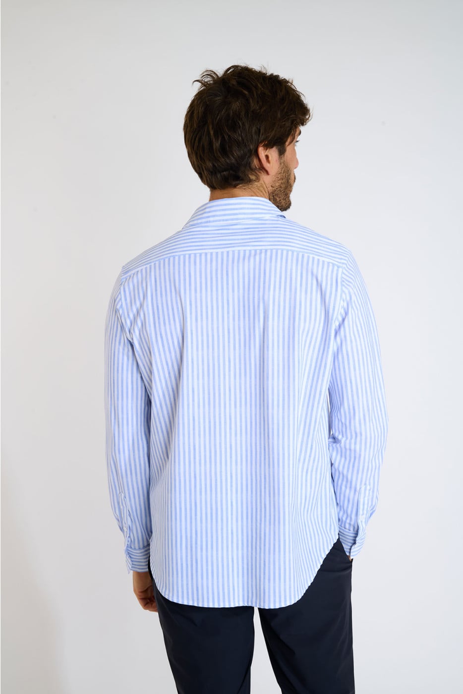 Chemise rayée bleue JEAN MURCIE - 3