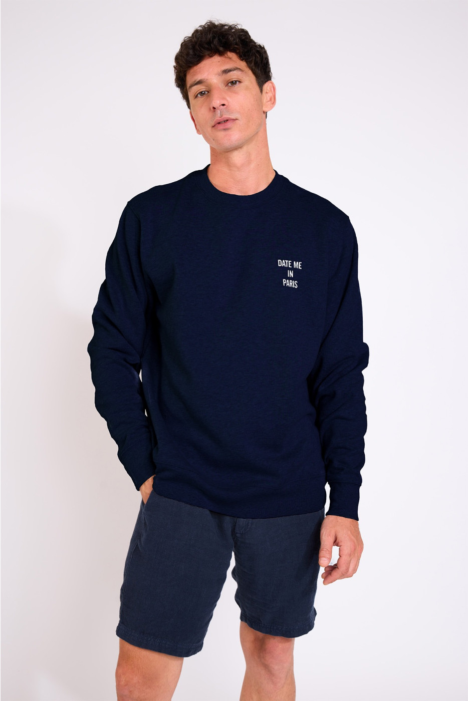 Sweatshirt bleu marine AUGUSTIN DATE ME IN PARIS - 4