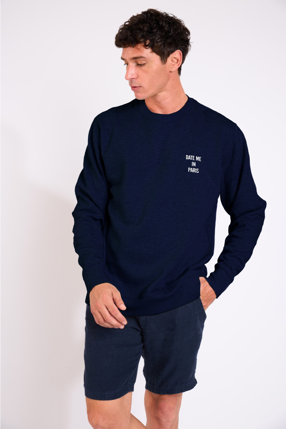 Sweatshirt bleu marine AUGUSTIN DATE ME IN PARIS - 6