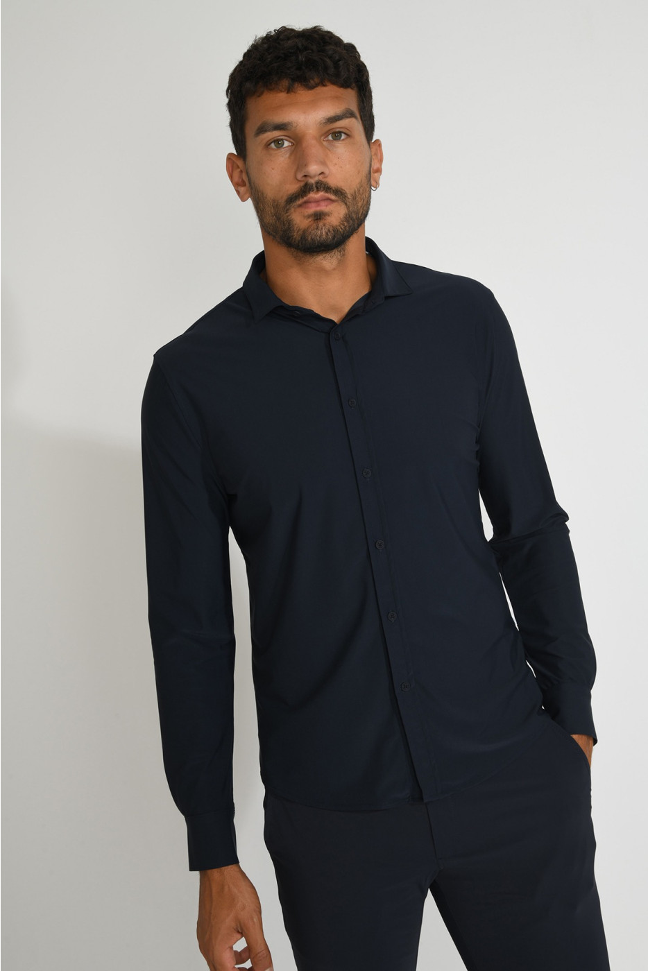 Chemise bleu marine technique JEAN BAIABLUE - 5