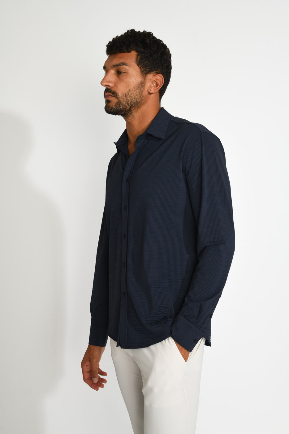 Chemise technique bleu marine JEAN TRIESTE - 4