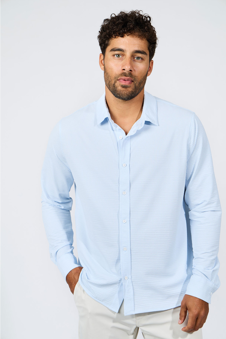 Chemise technique bleu ciel JEAN TRIESTE - 3