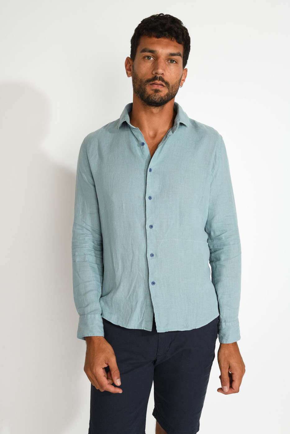 Chemise bleu QUENTIN PISE matière coton - 4