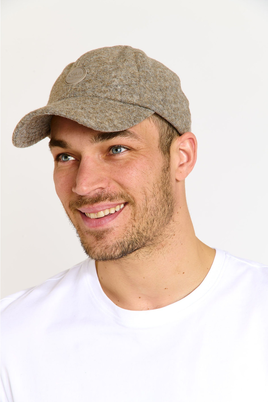 Casquette en laine taupe ALBERT VALENCE - 1