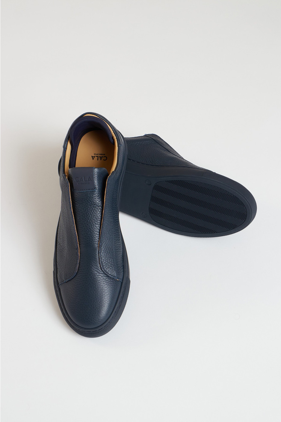 Baskets bleu marine en cuir BENJAMIN FERIOLO - 3