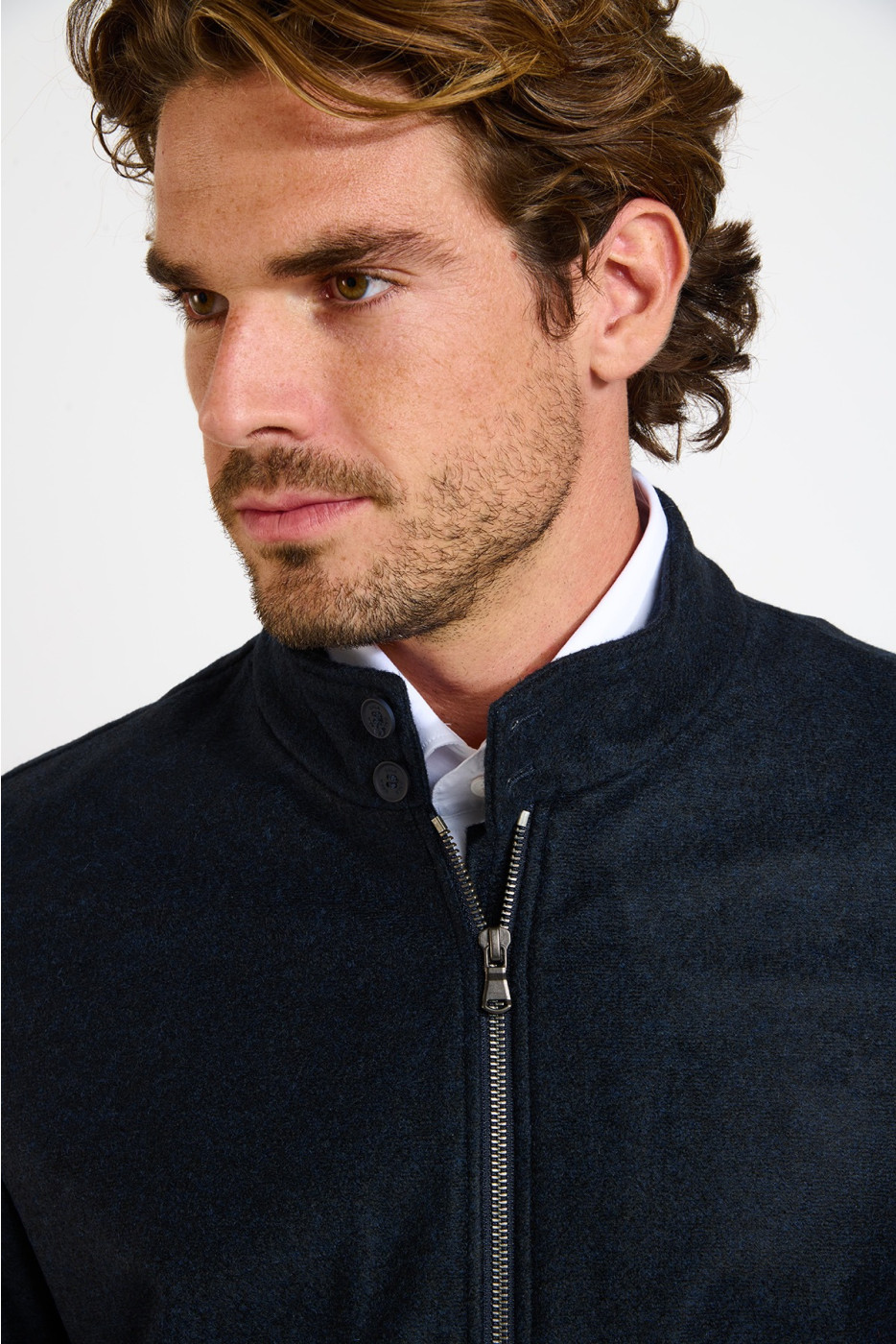 Veste zippée bleu marine à col montant IVANO VALENCE