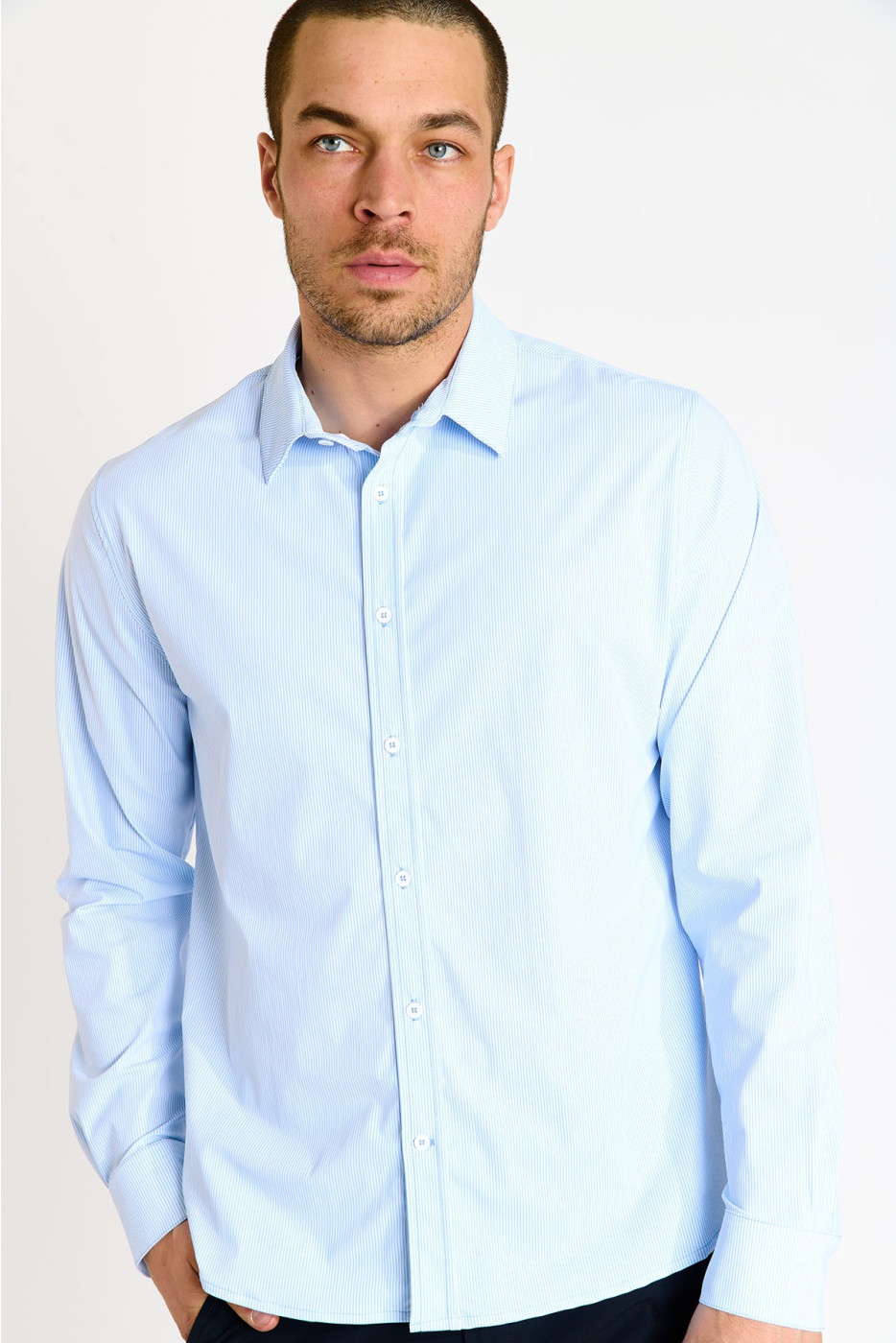 Chemise bleu ciel JEAN MURCIE - 4
