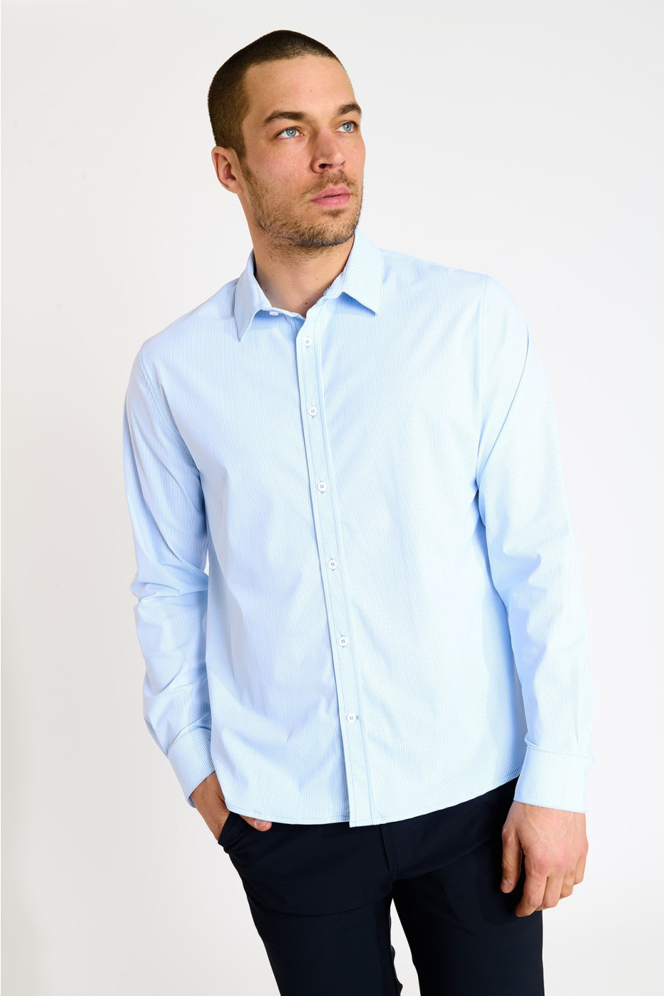 Chemise bleu ciel JEAN MURCIE - 5