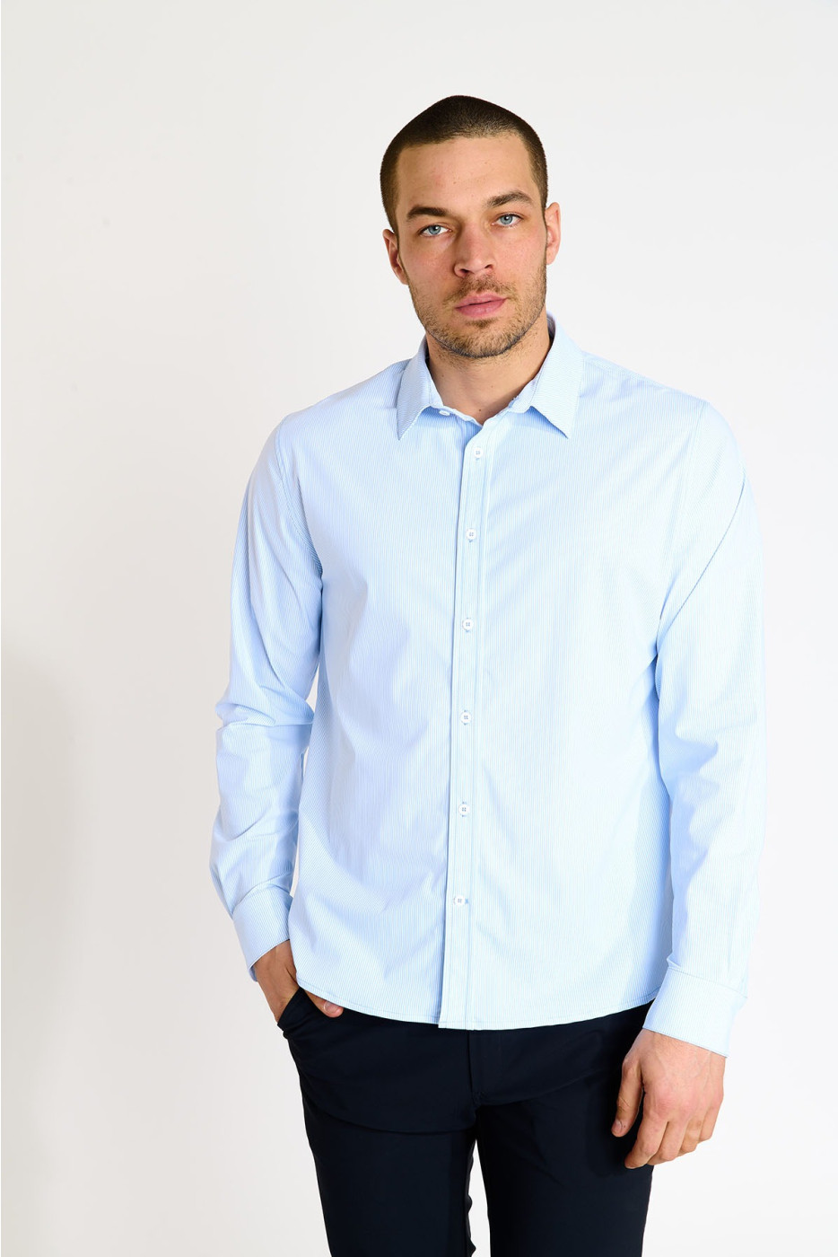 Chemise bleu ciel JEAN MURCIE - 2