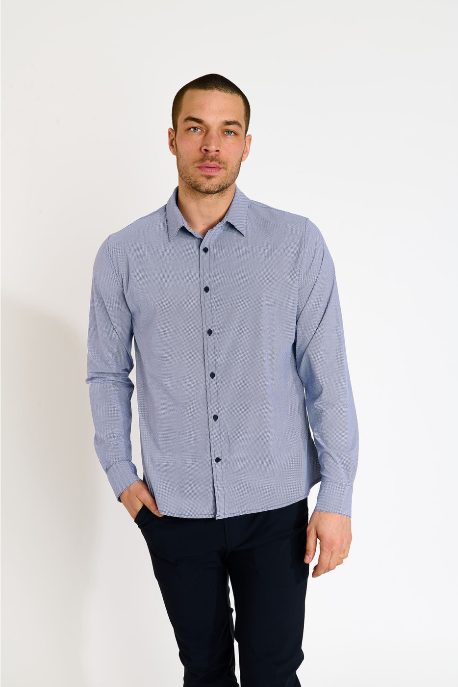 Chemise bleu marine JEAN MURCIE - 2