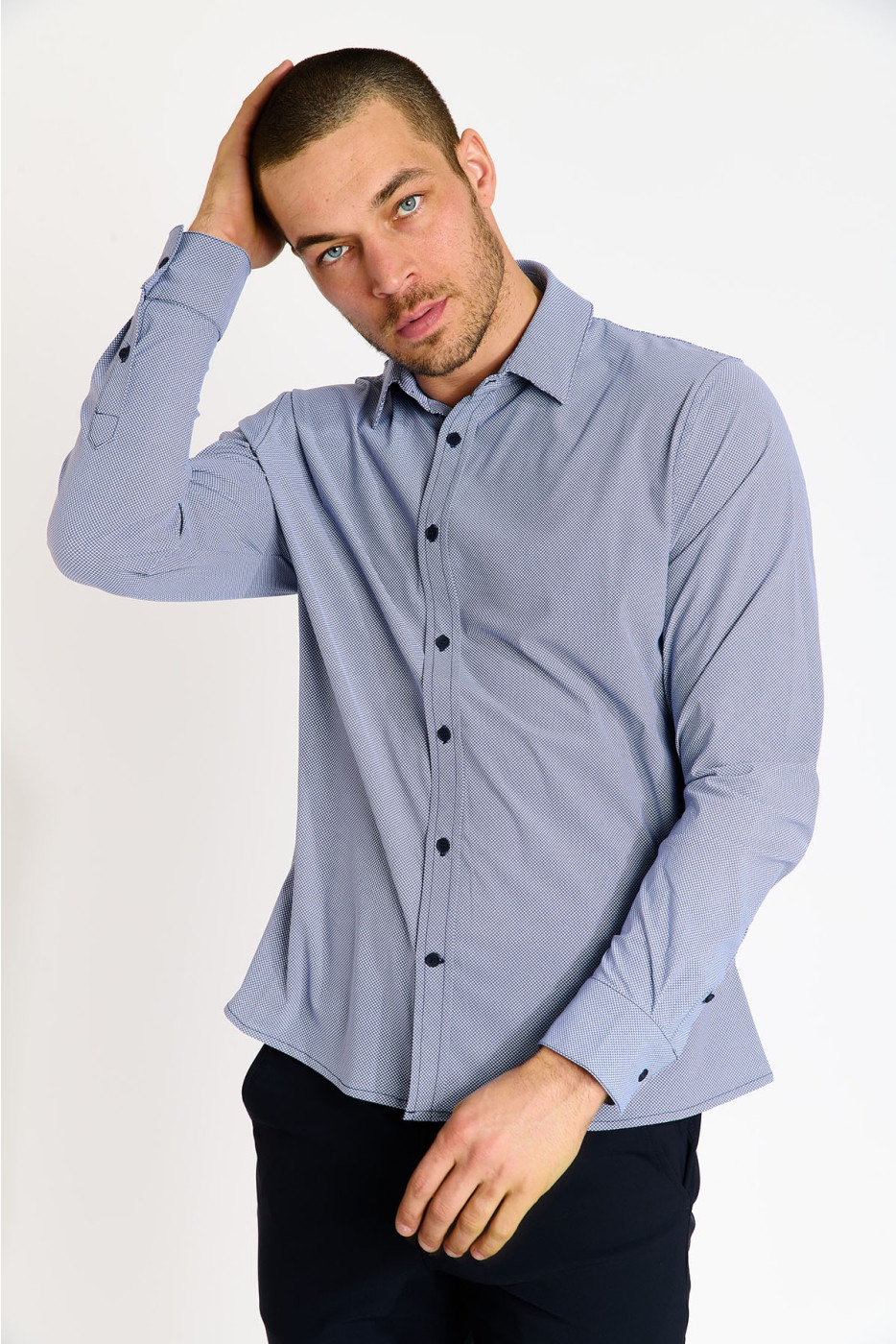 Chemise bleu marine JEAN MURCIE - 7
