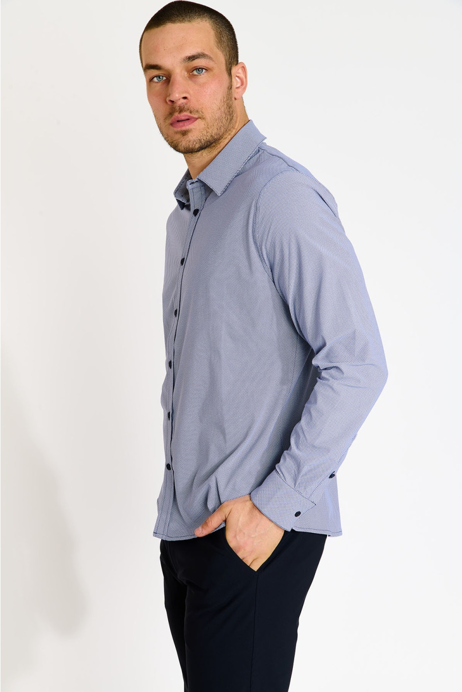 Chemise bleu marine JEAN MURCIE - 6