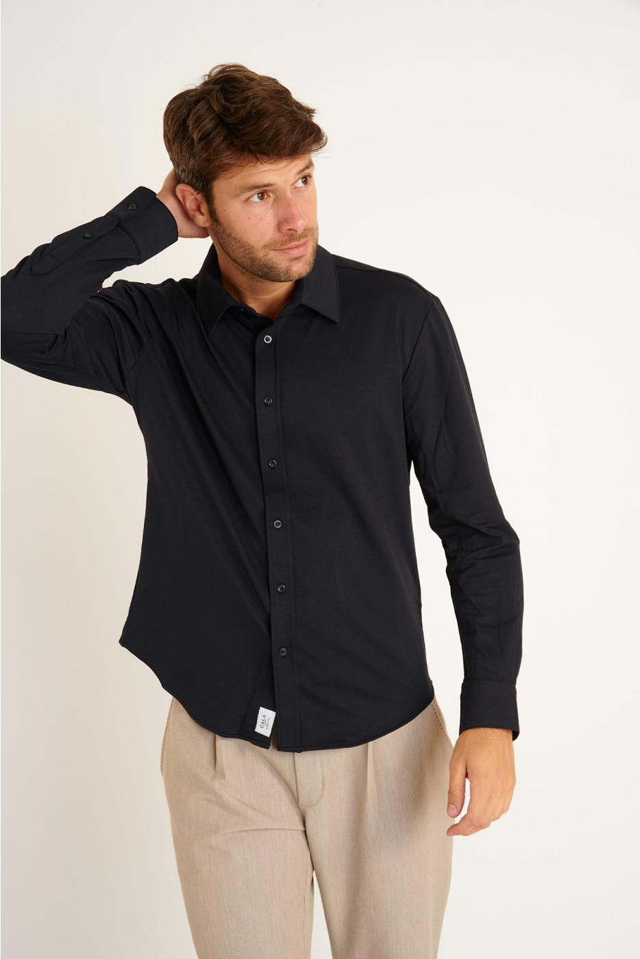 CHEMISE MANCHES LONGUES NOIRE ALAIN PAGANI - 2