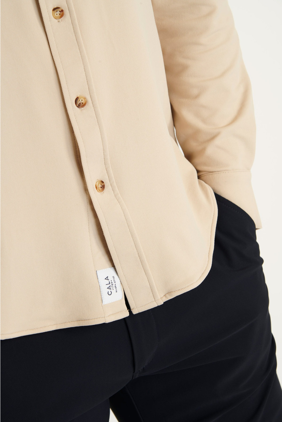 CHEMISE MANCHES LONGUES BEIGE ALAIN PAGANI - 5