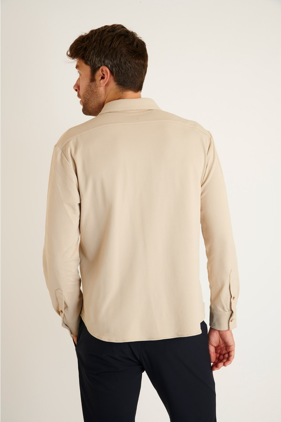 CHEMISE MANCHES LONGUES BEIGE ALAIN PAGANI - 2