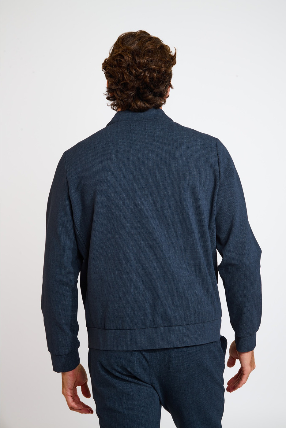 Veste zippée bleu marine à col montant LUC LIVOURNE - 4
