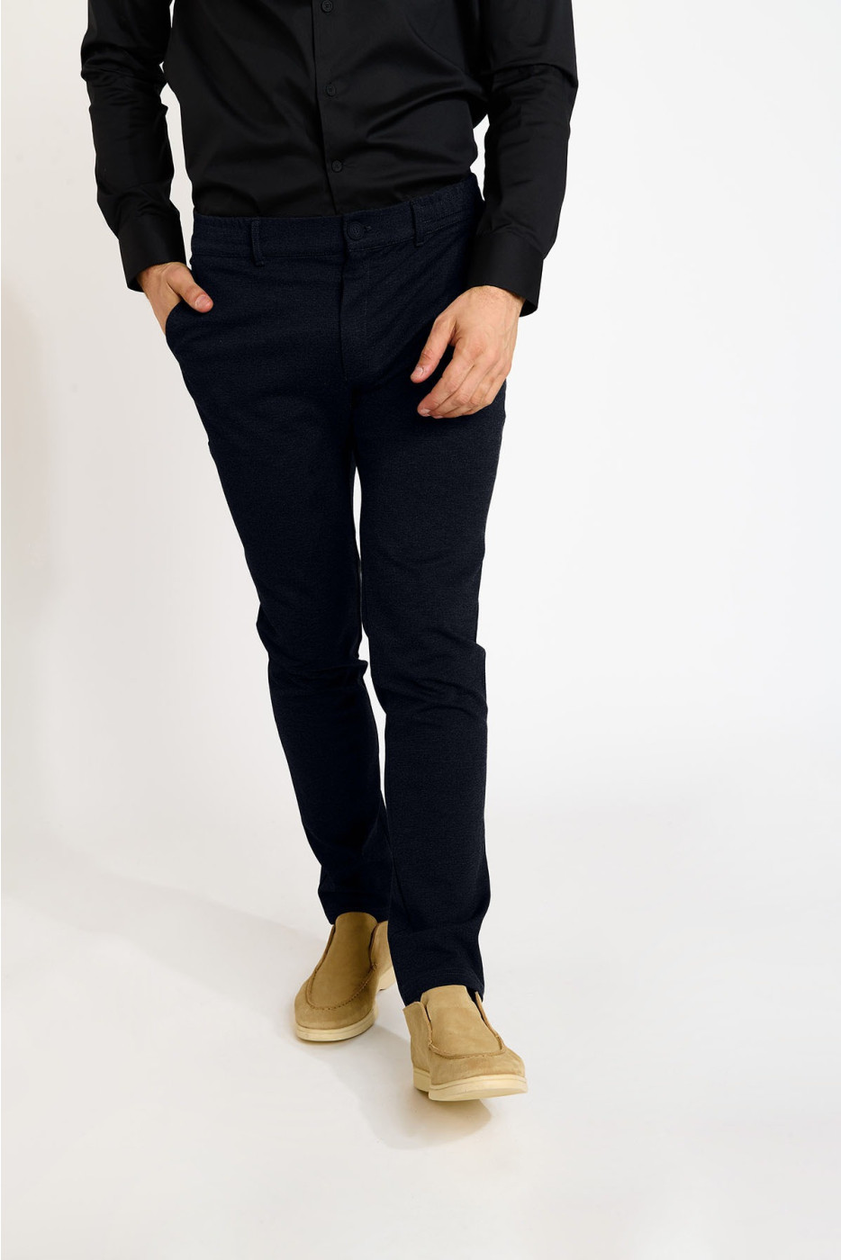 Pantalon bleu marine SERGE MATERA - 1