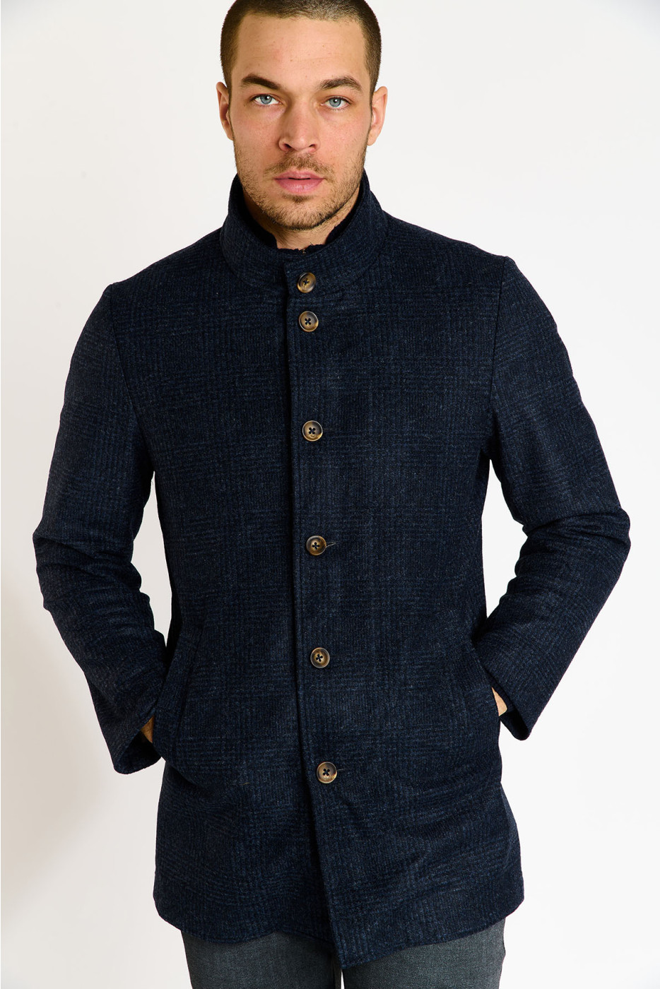Manteau bleu marine UMBERTO GROSSETO - 3