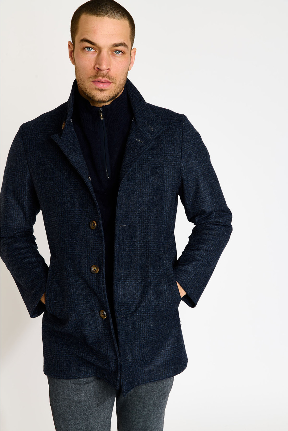Manteau bleu marine UMBERTO GROSSETO - 2