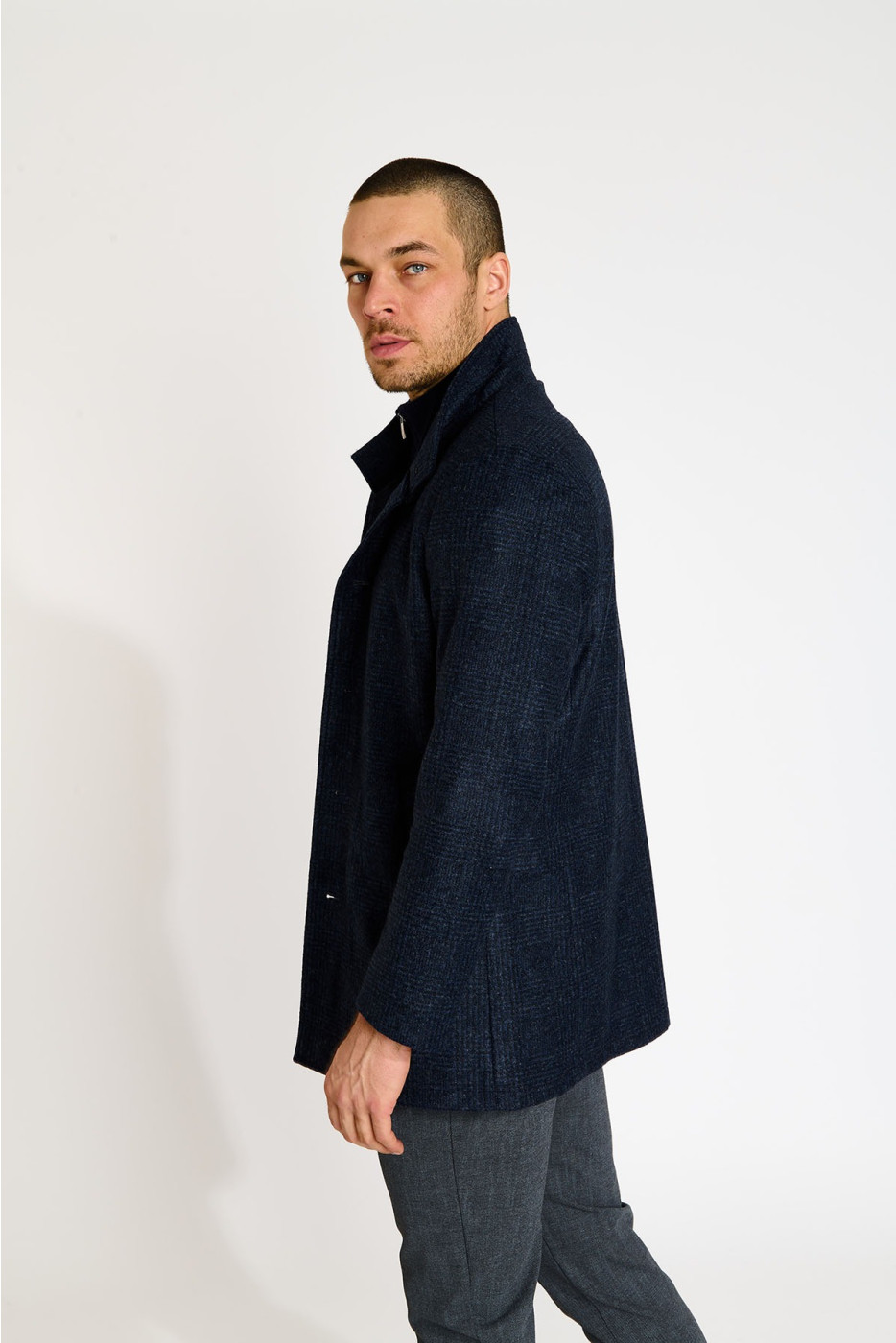 Manteau bleu marine UMBERTO GROSSETO - 4