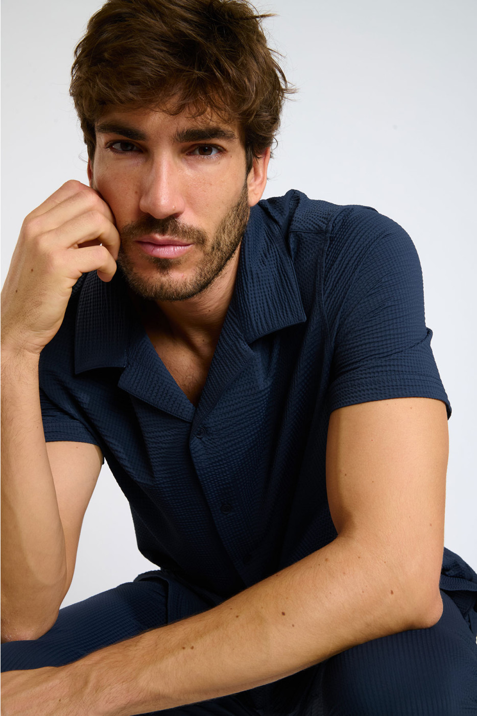 Chemise bleu marine ALEX TRIESTE - 7