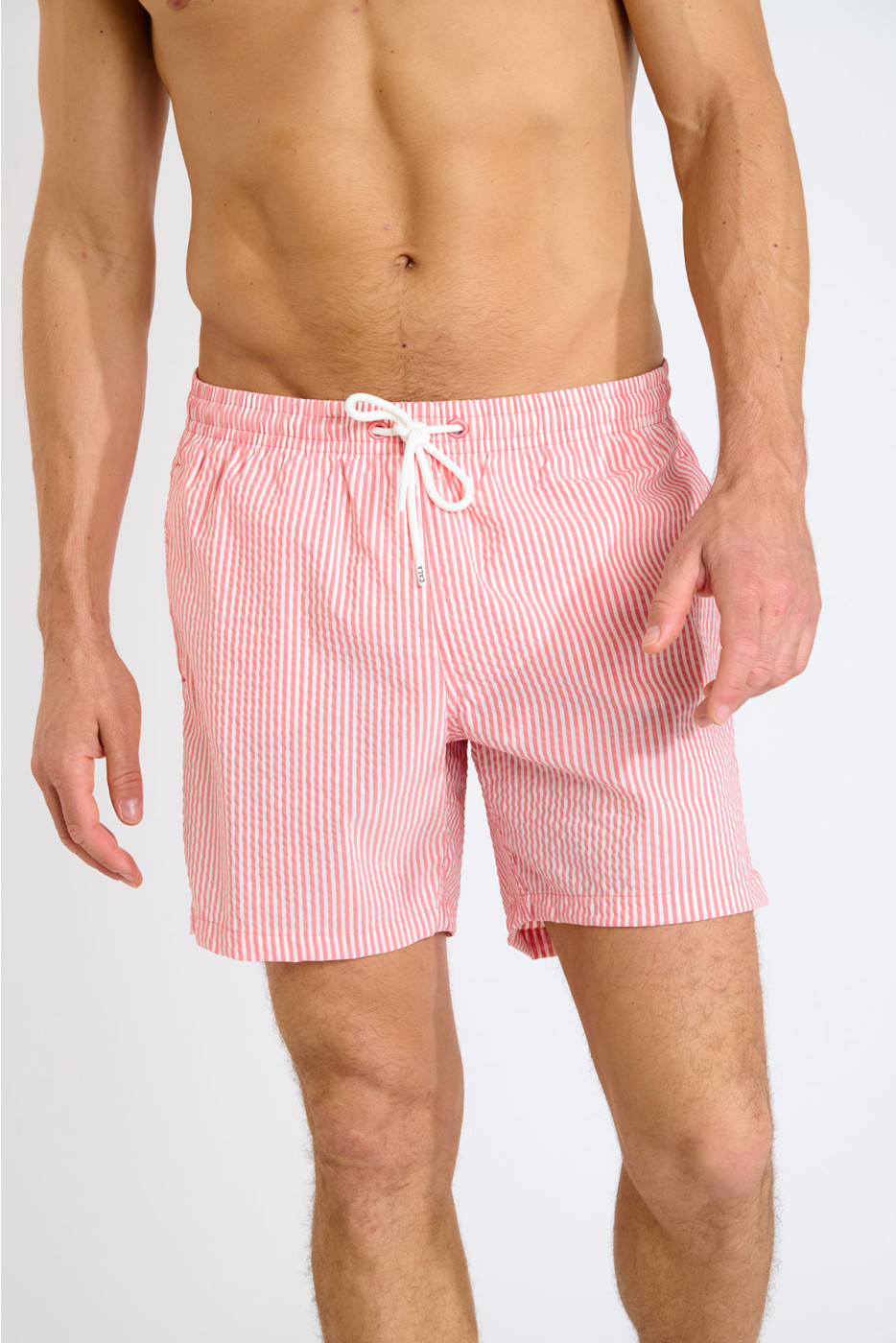 Short de bain à rayures rouge et blanc EMILIO EQUENSE - 1