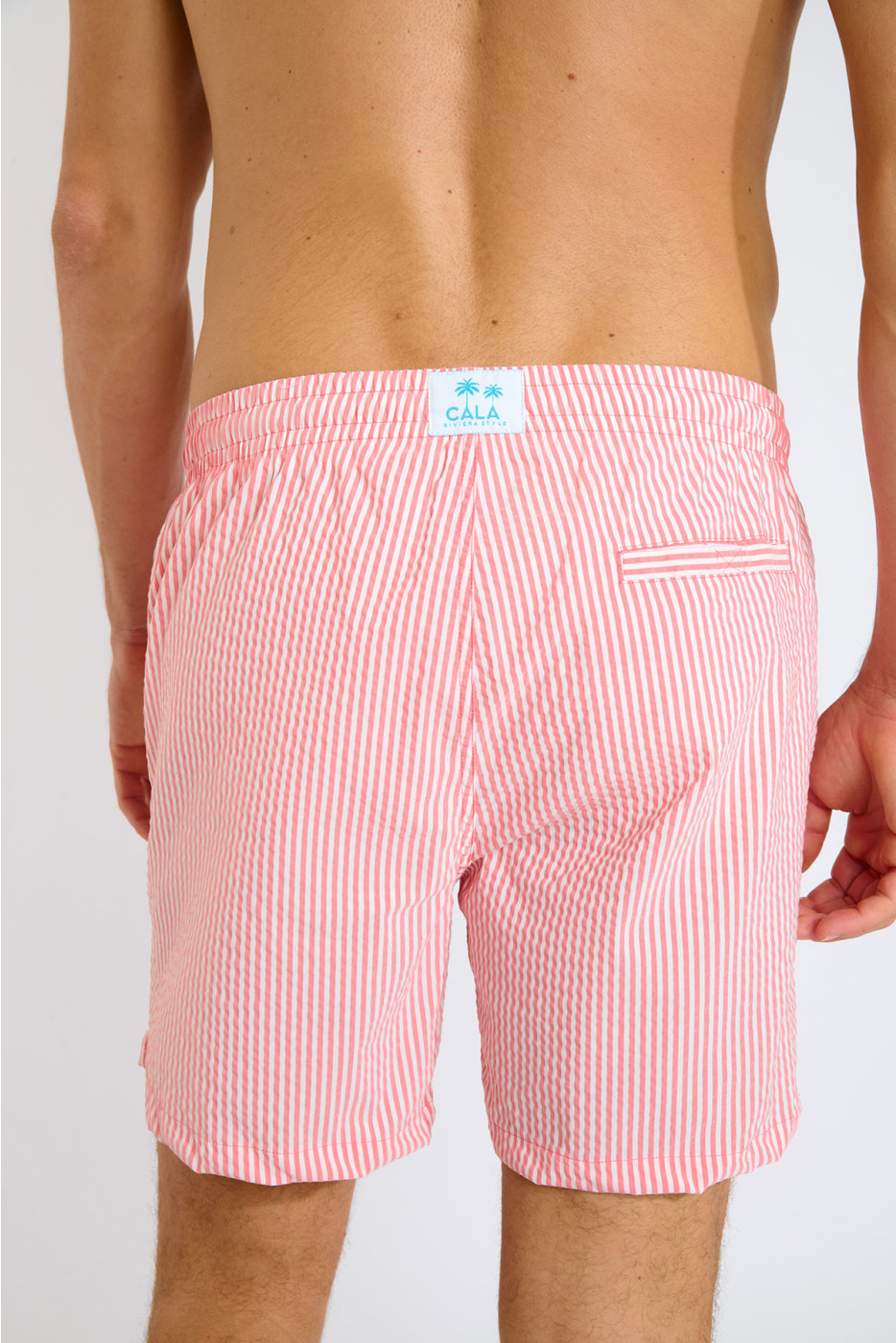Short de bain à rayures rouge et blanc EMILIO EQUENSE - 2