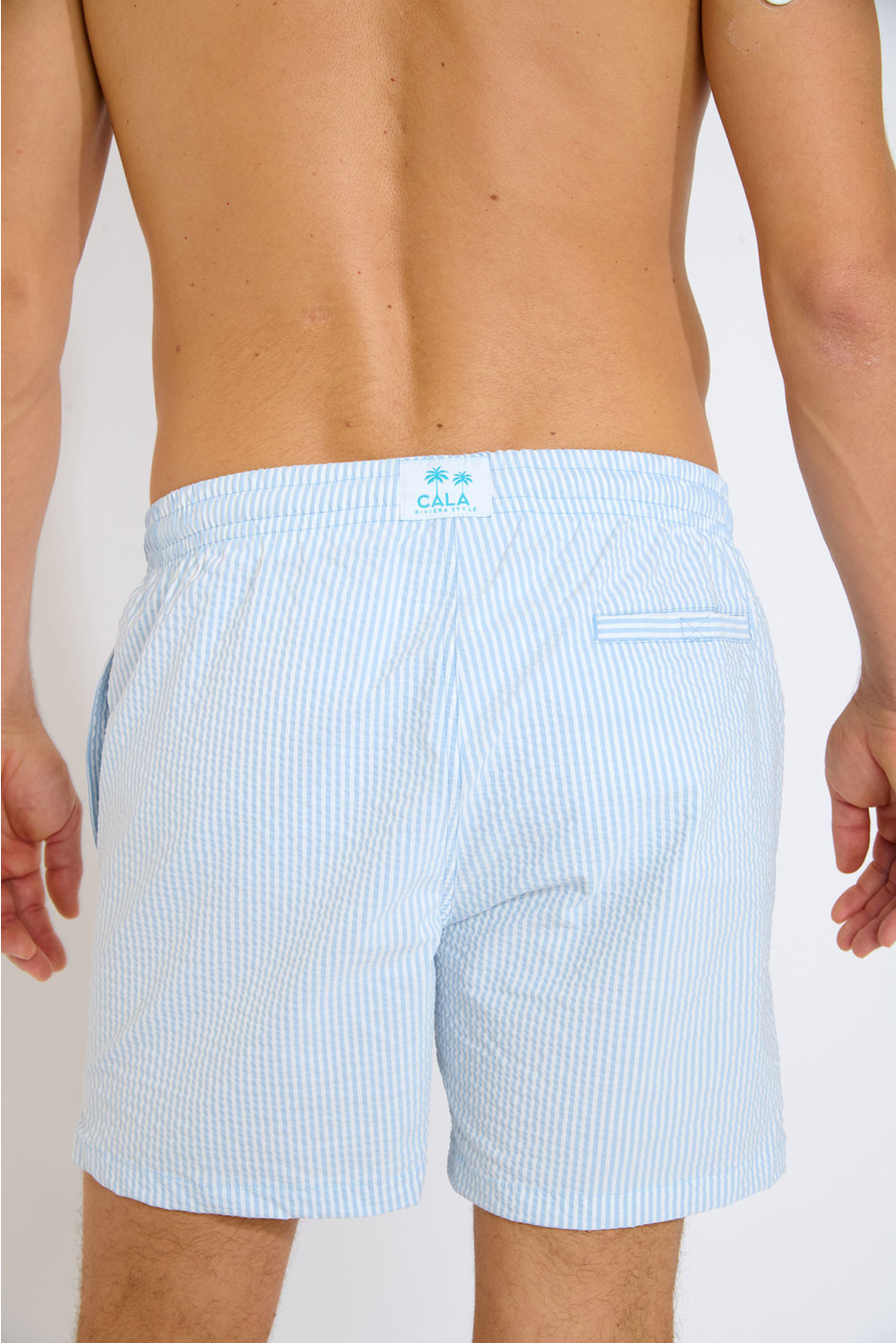 Short de bain à rayures bleu et blanc EMILIO EQUENSE - 2