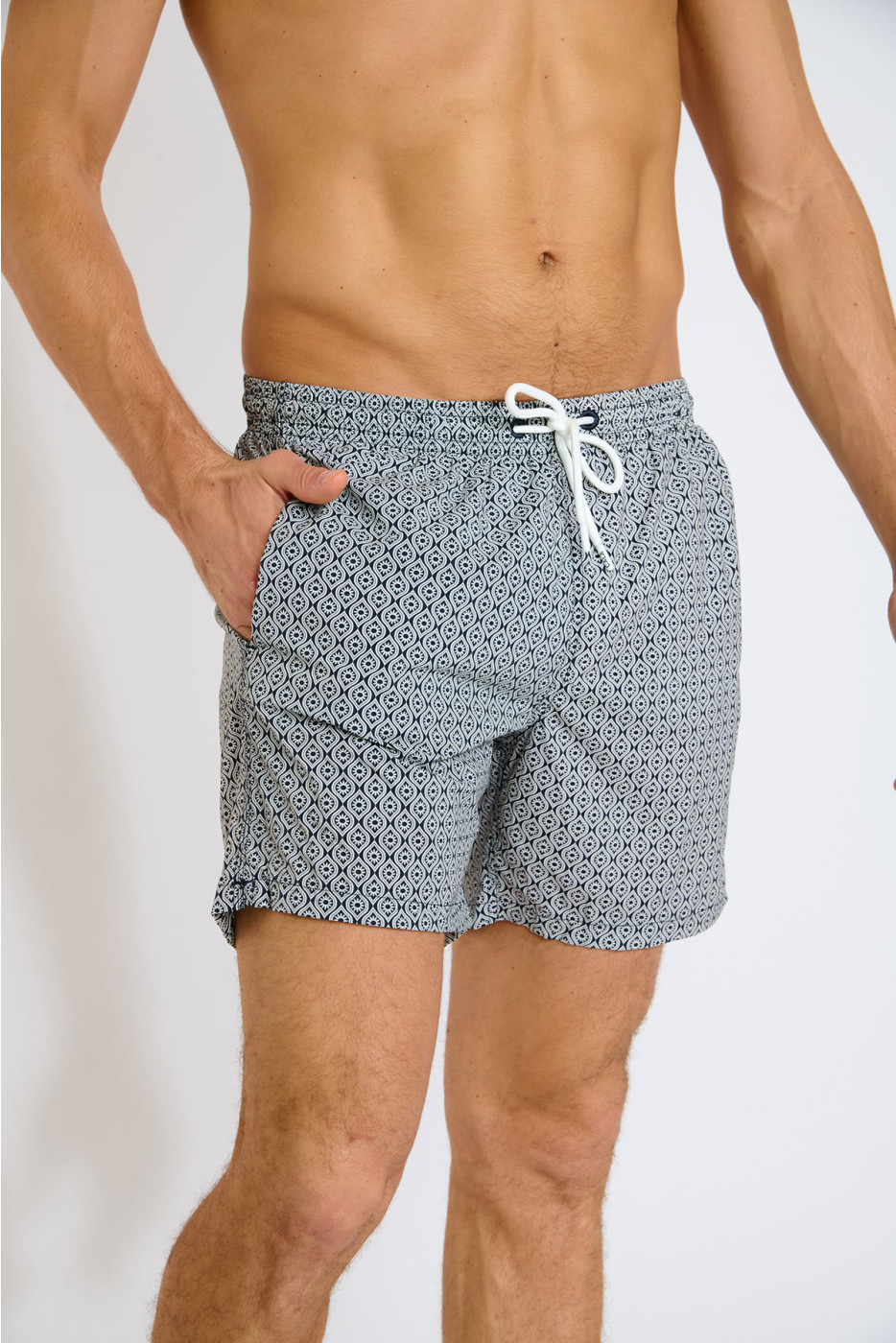 Short de bain marine mosaïque EMILIO SESTRI - 4