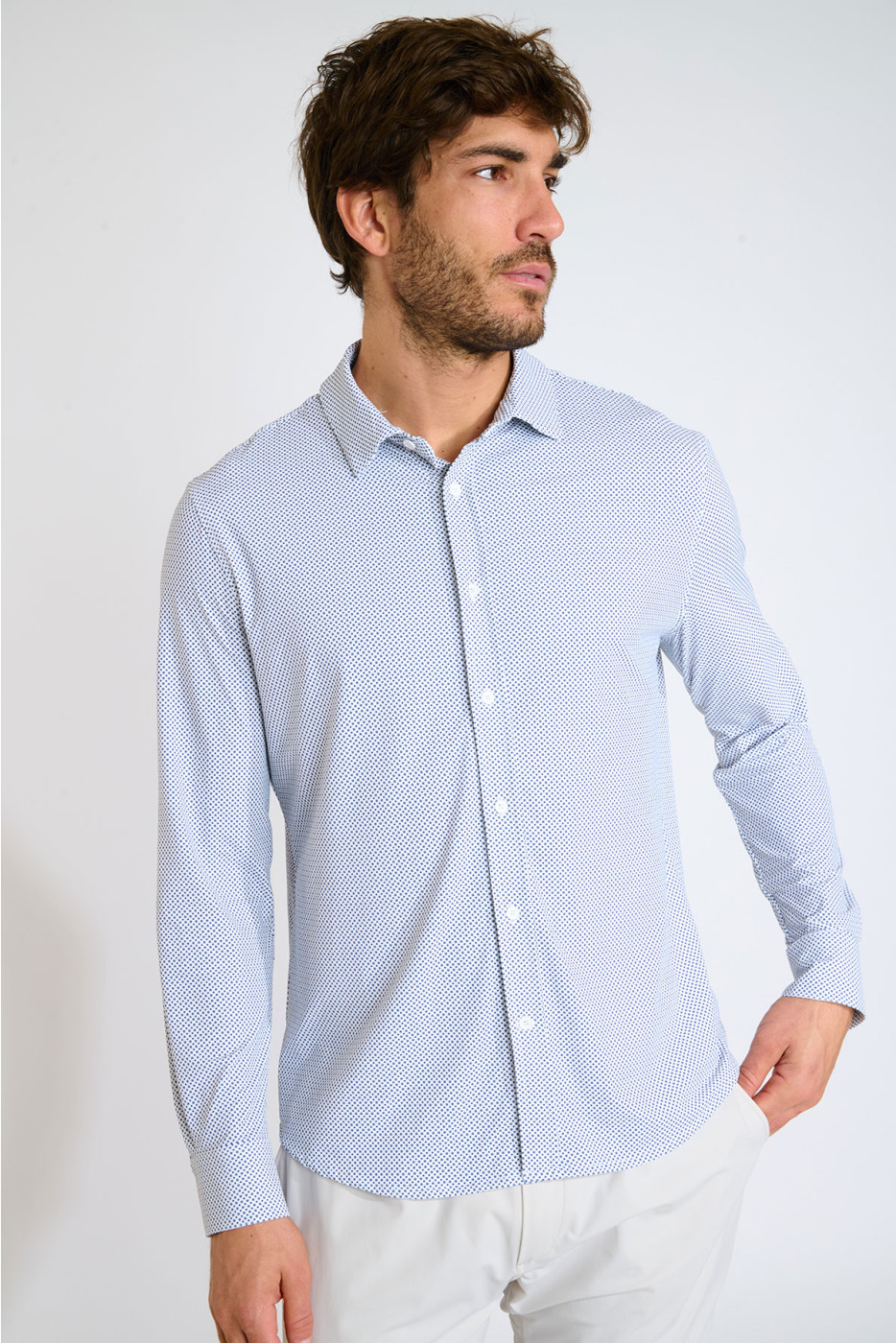 Chemise bleu marine JEAN ROMA - 5
