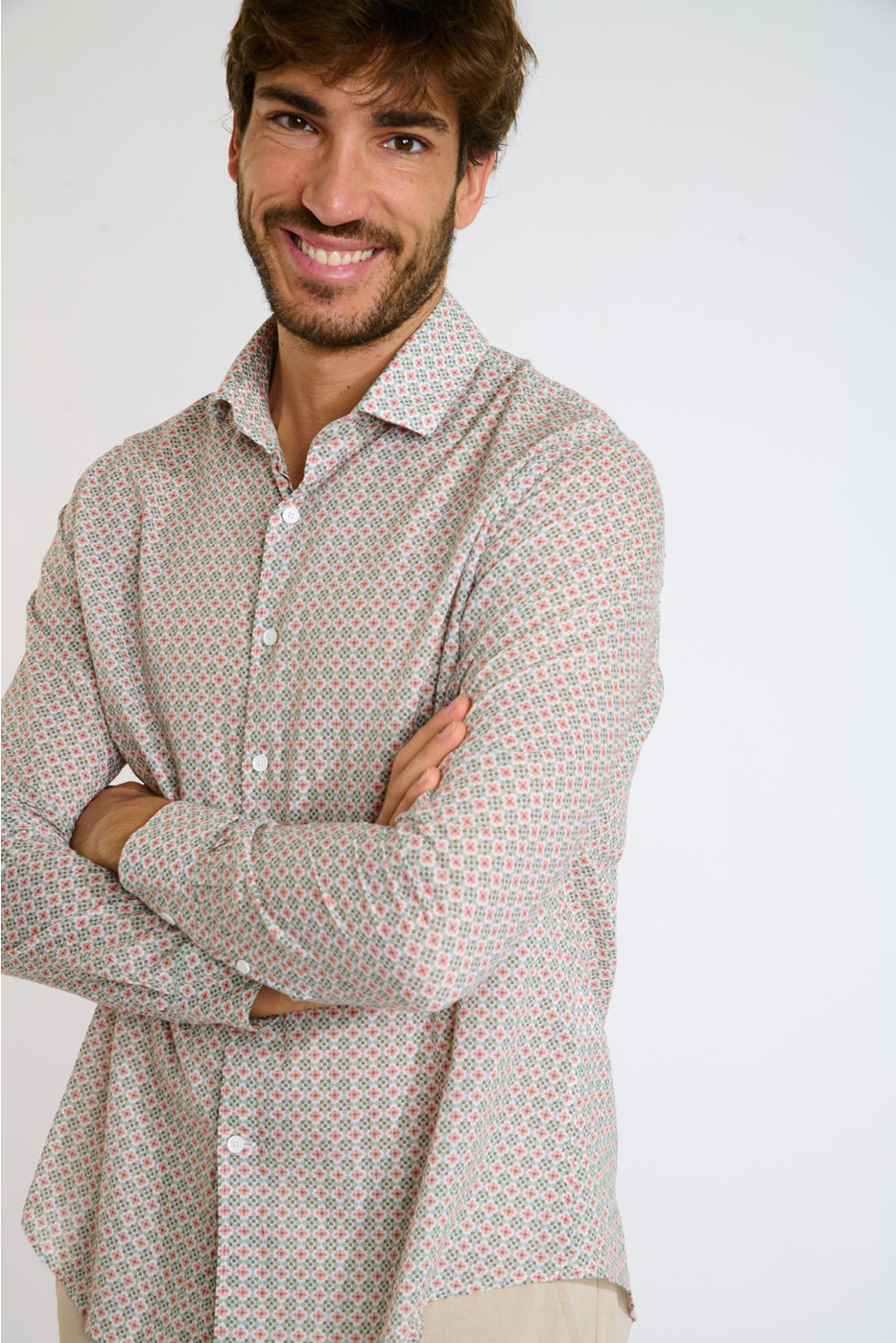 Chemise kaki à motifs QUENTIN MAZARA - 4