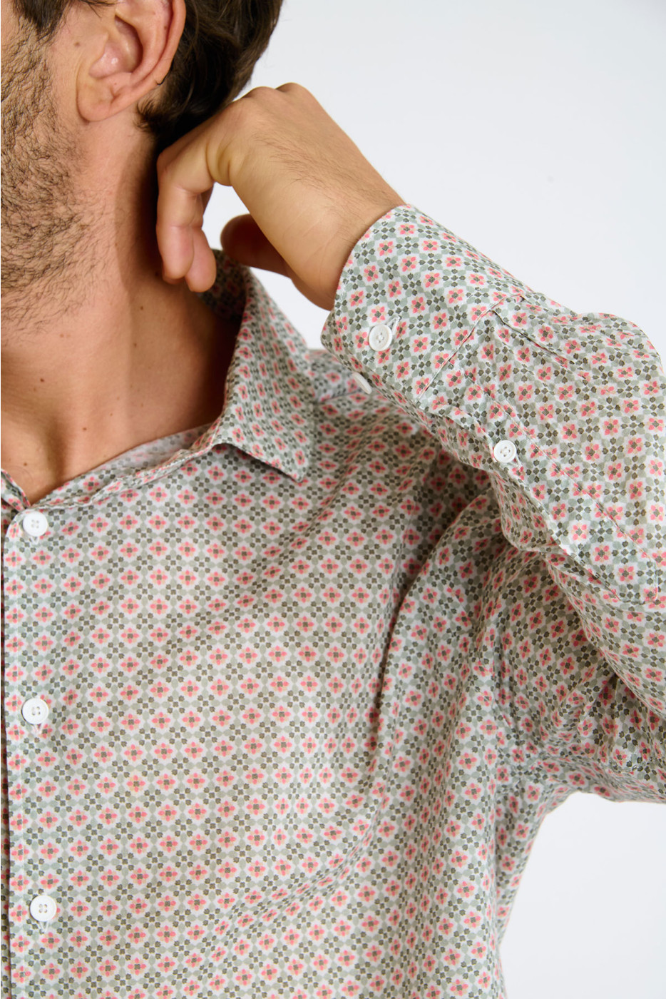 Chemise kaki à motifs QUENTIN MAZARA - 5