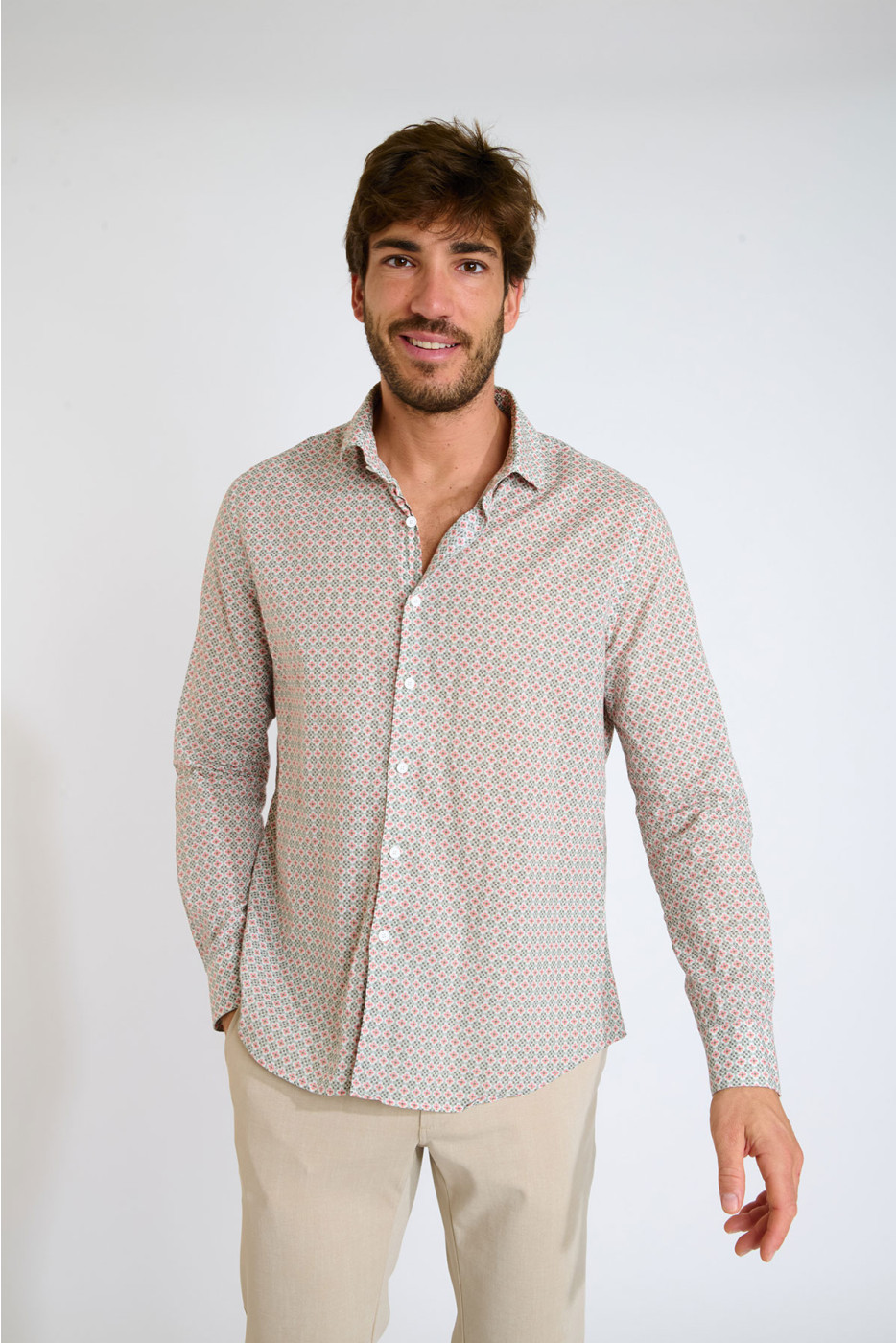 Chemise kaki à motifs QUENTIN MAZARA - 7