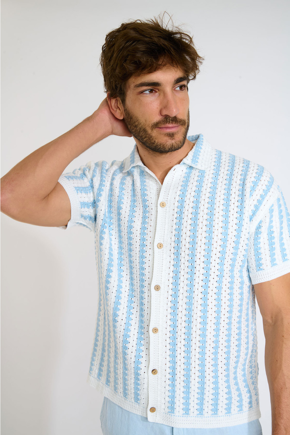 Chemise en maille écru TRISTAN SOVERATO - 3
