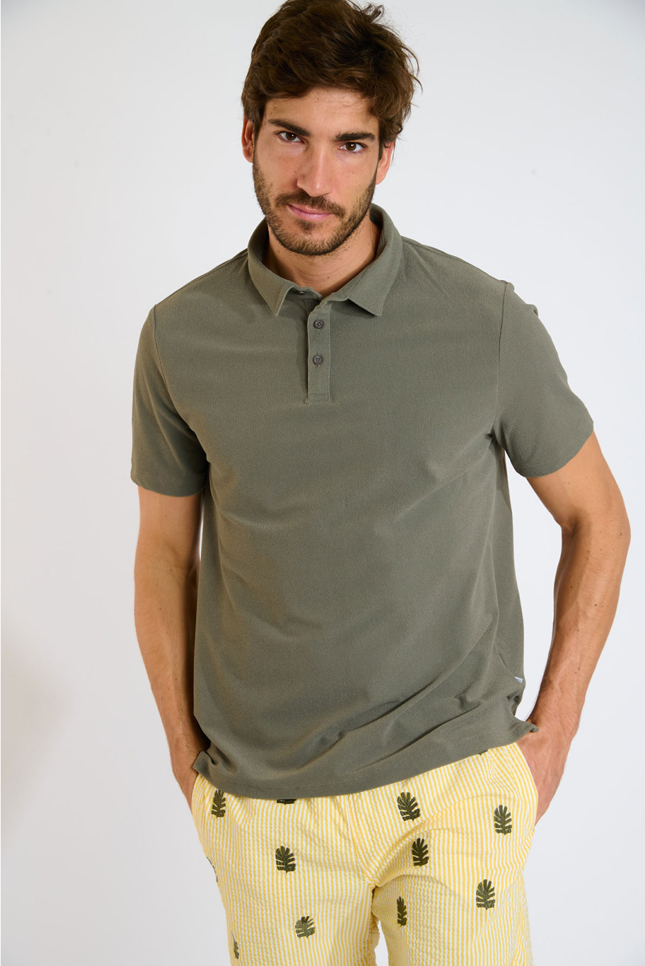 Polo matière éponge kaki VASCO AMALFI - 3
