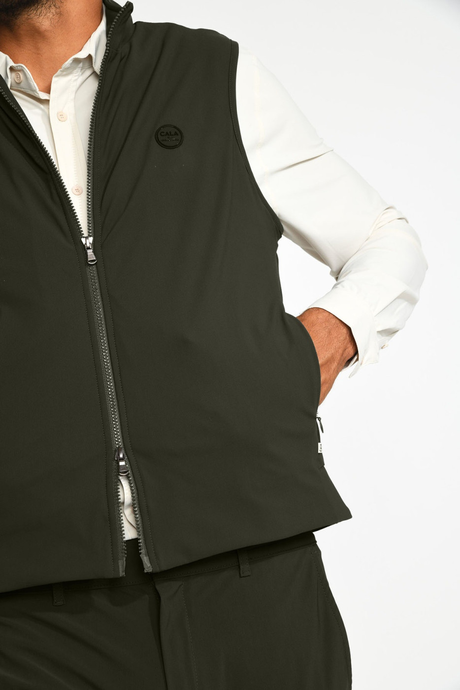 Blouson sans manche packable kaki SANDRO CATANIA - 6