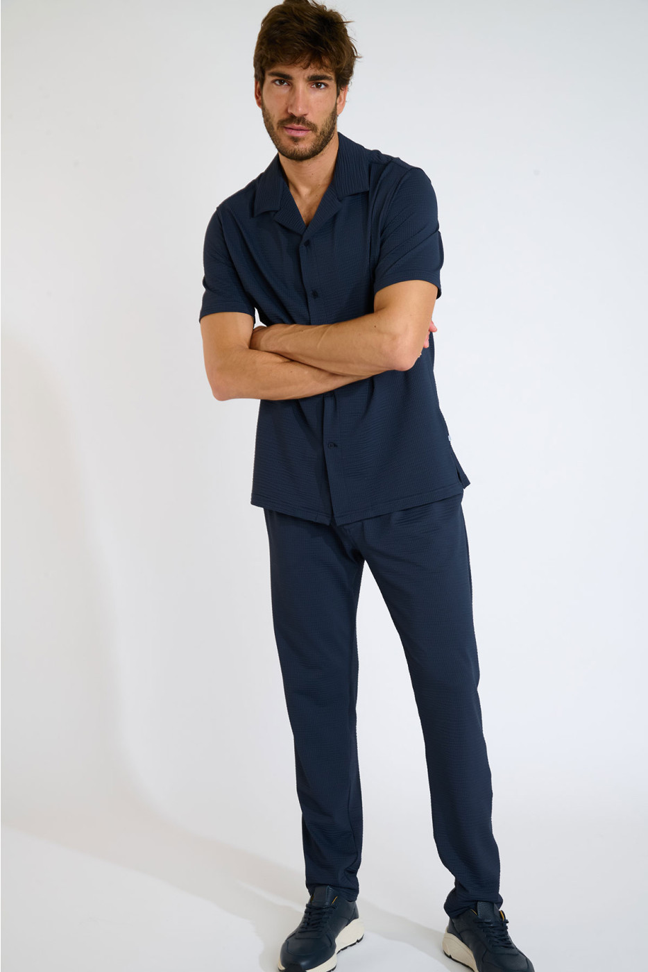 Pantalon bleu marine THOMAS TRIESTE - 4
