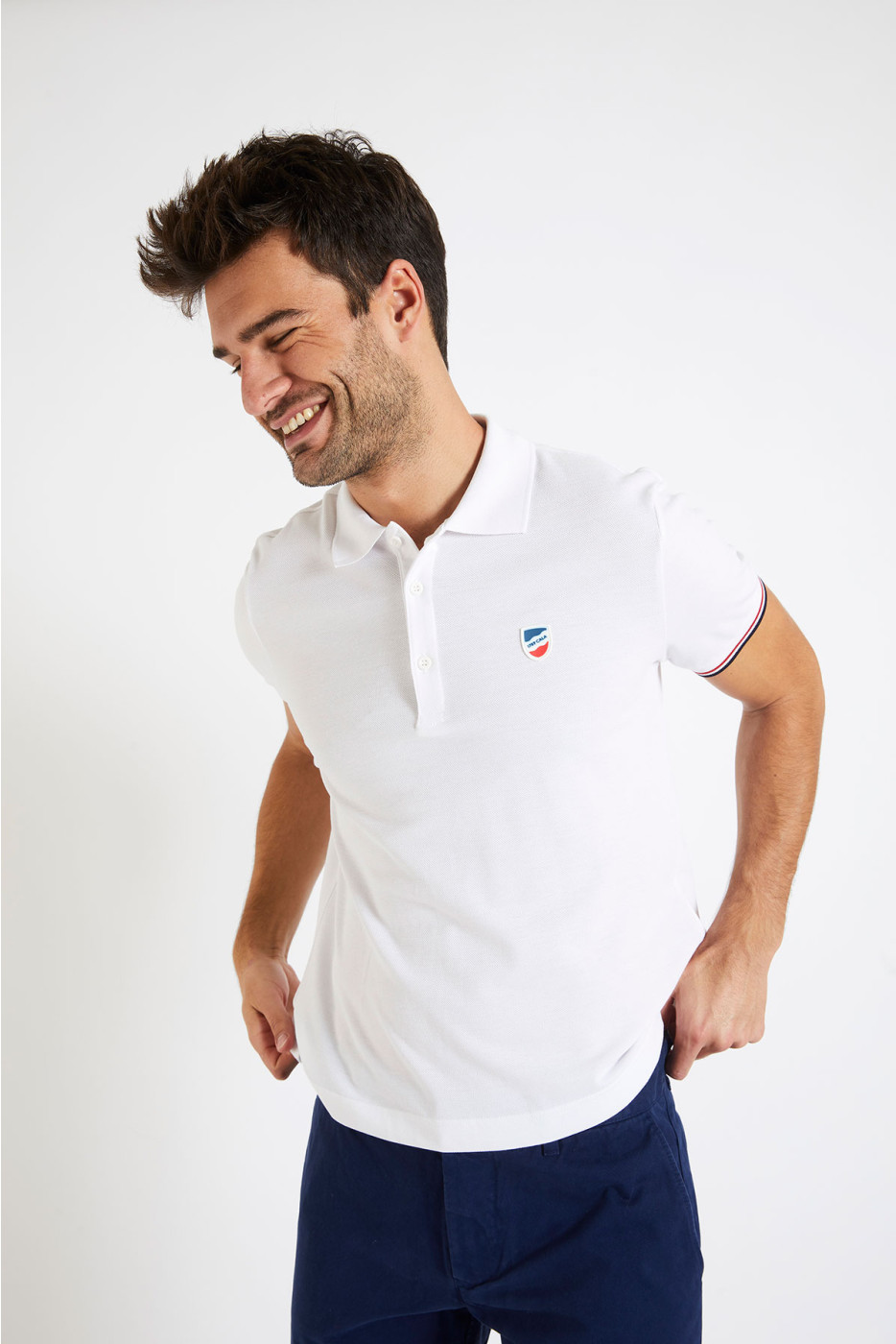 Polo manches courtes Blanc - écusson POLOMC UNI