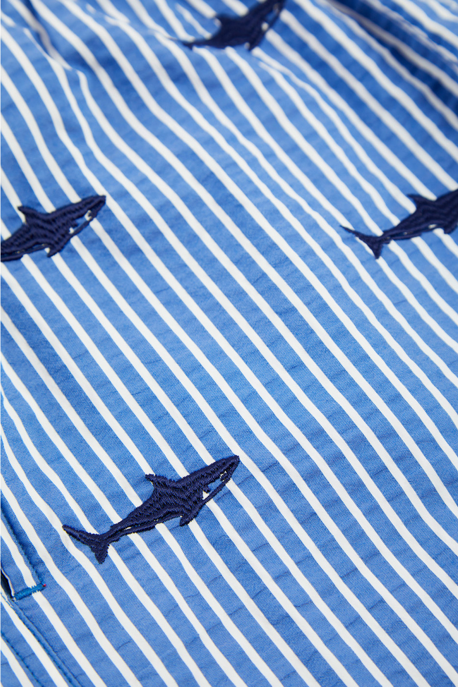 Short de Bain rayure Marine - Broderie Requin SWIMSHORT SHARK - 2