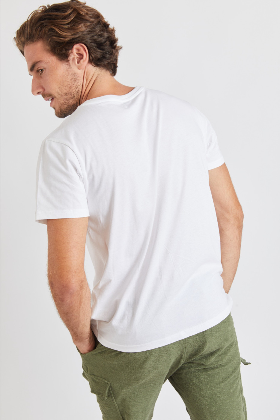 T-shirt blanc en coton - Barbecue YANNBBQ DICTIO - 4