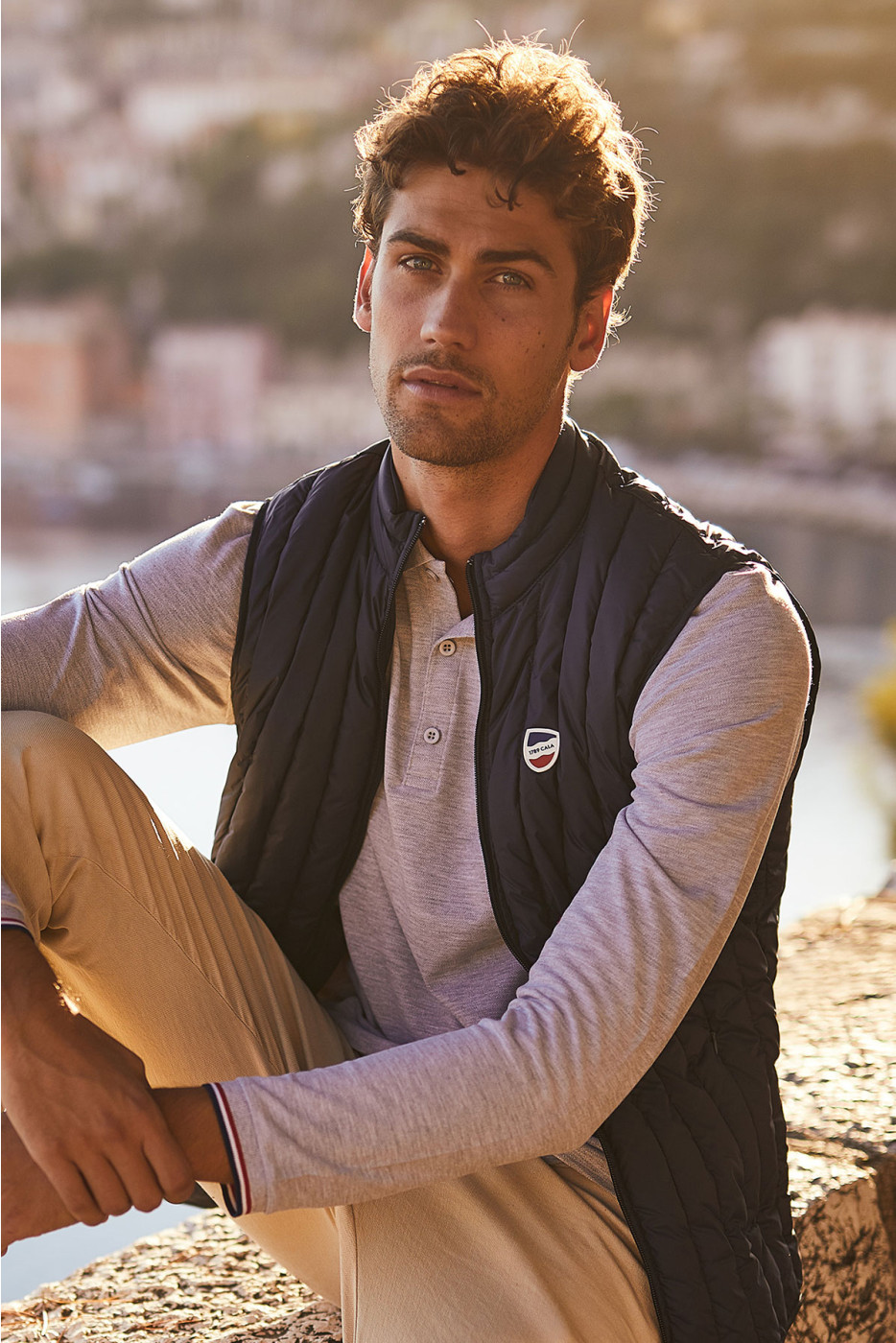 Polo manches longues uni gris chiné JULIEN LLONGA - 3
