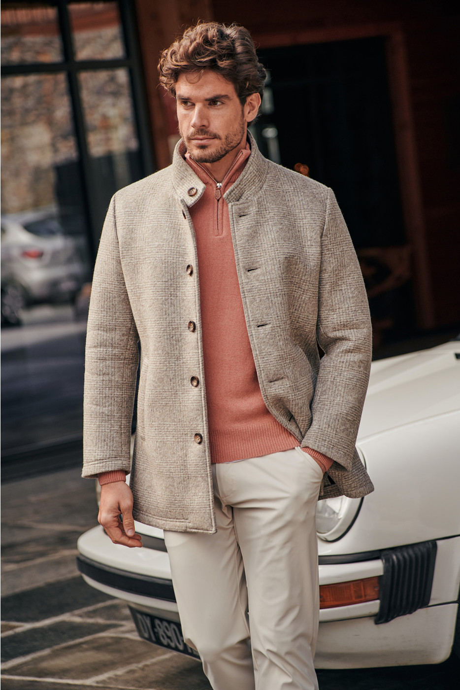 Manteau beige UMBERTO VENITIE - 1
